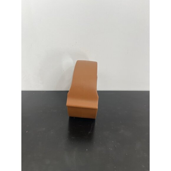 VTG Record Swiss Handcuff Watch Chestnut Brown Stripe Detail Not Working - Picture 6 of 8